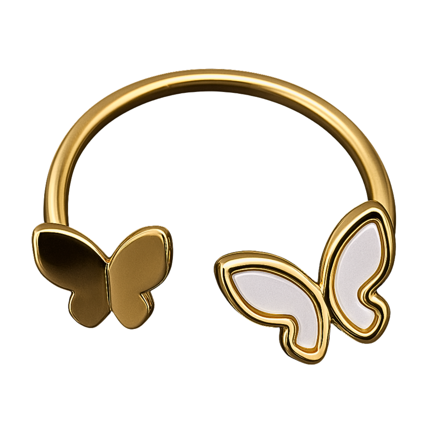 AD Gold Double Butterfly Ring
