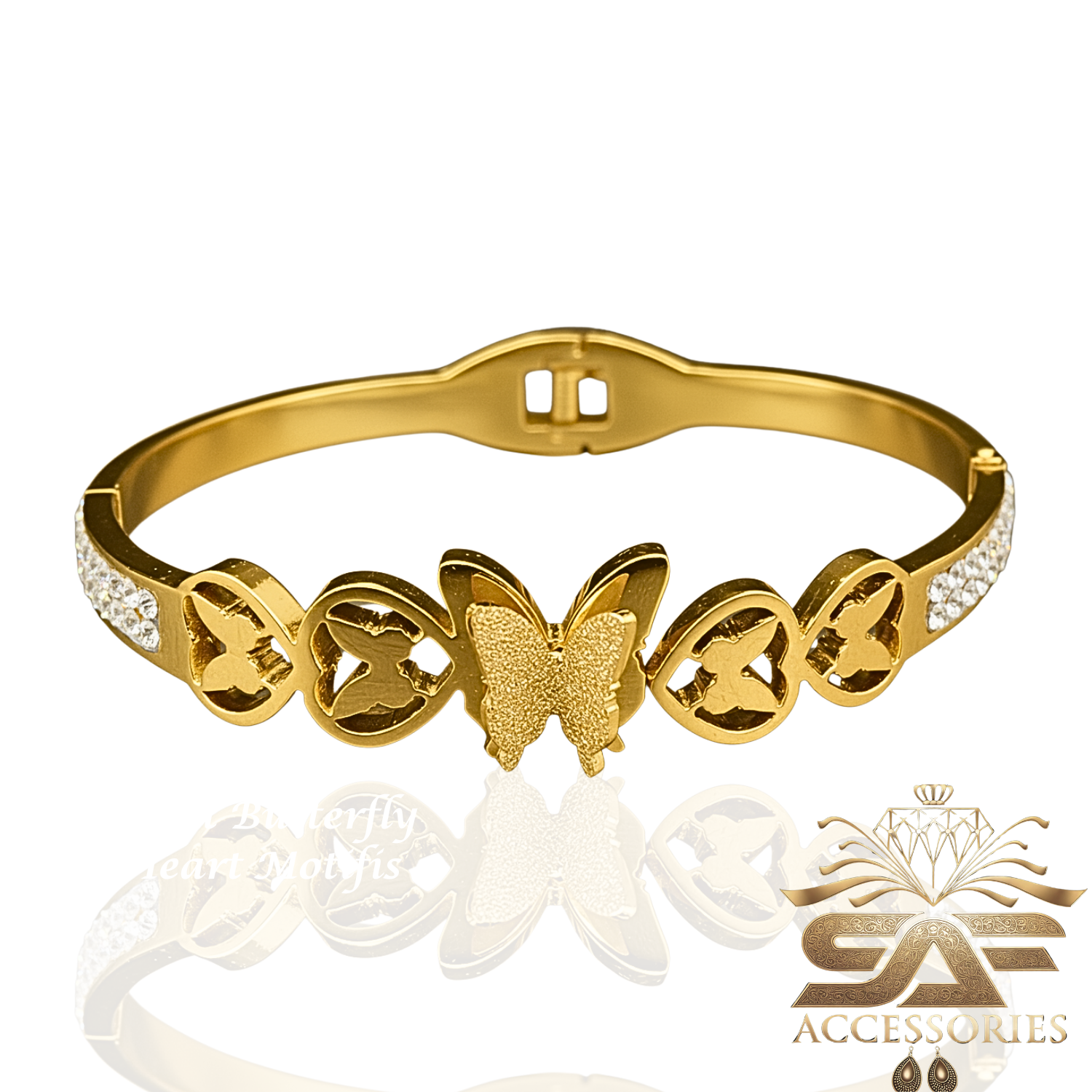 AD Golden Flutter Butterfly Bracelet