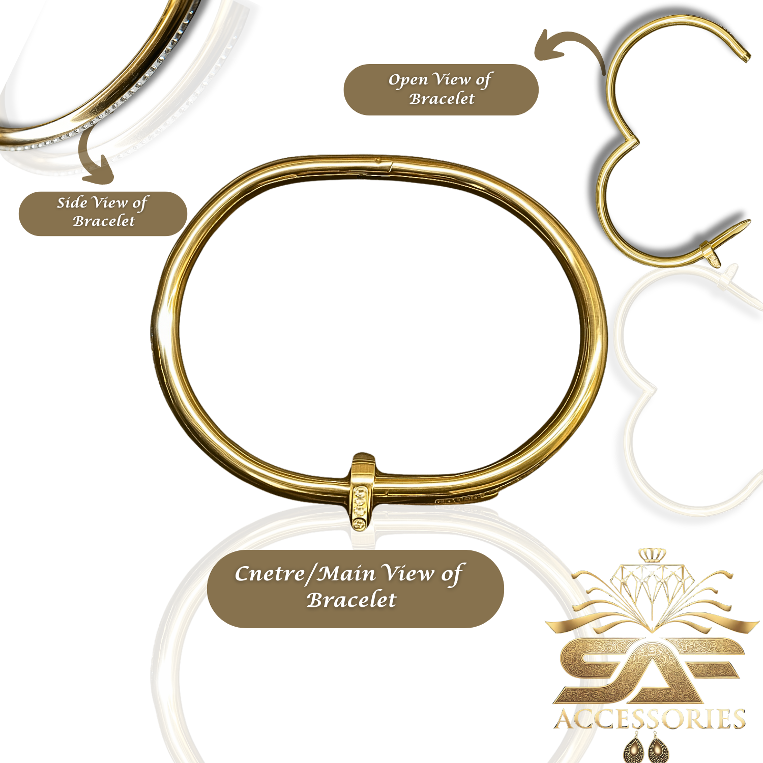 AD Gold Nail Bracelet