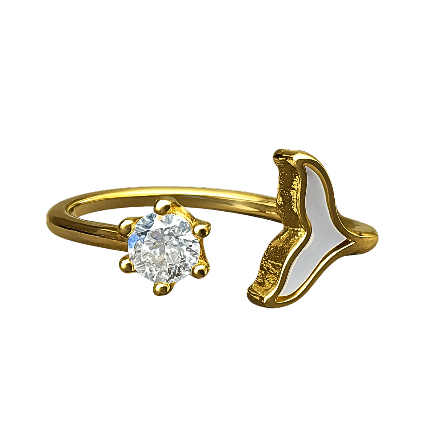 AD Ocean Charm Whale Tail Ring