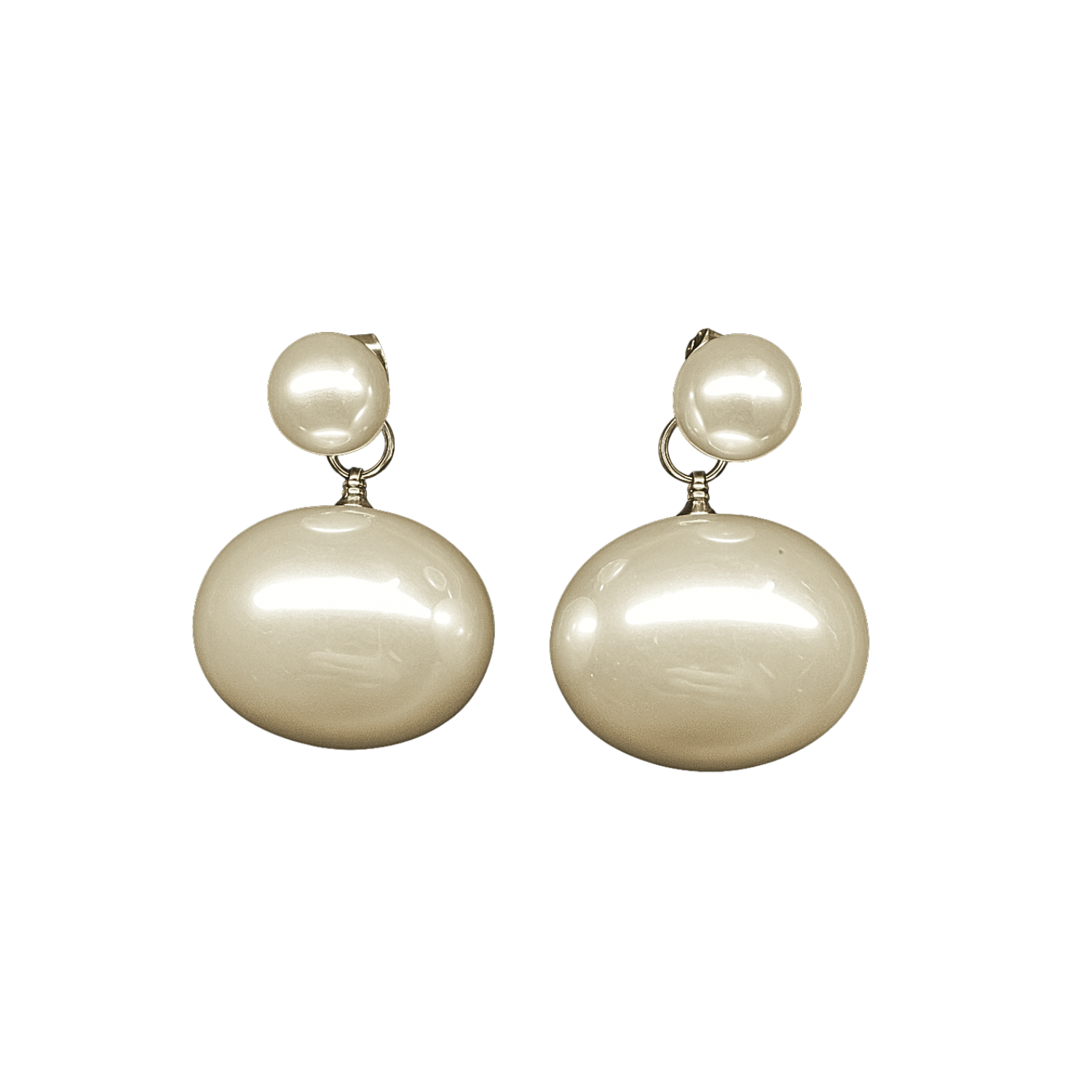 Classic Double Pearl Drop Earings