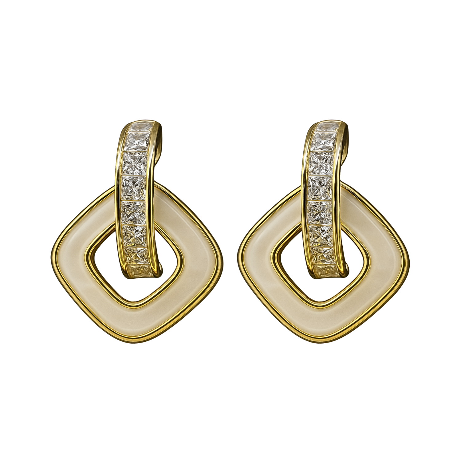 Contemporary Hexa Hoop Stud Earrings