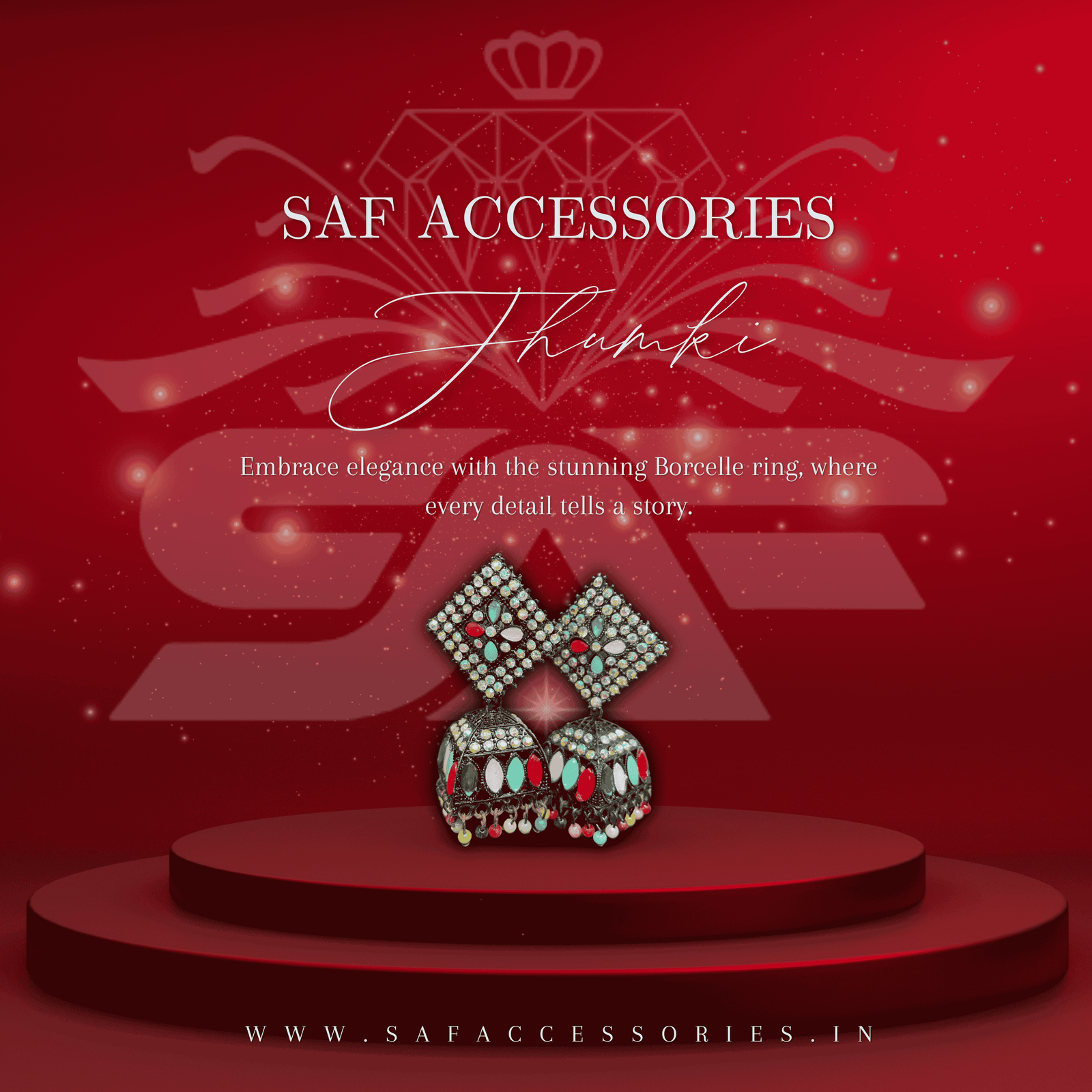 Boho Multicolor Jhumki Earrings