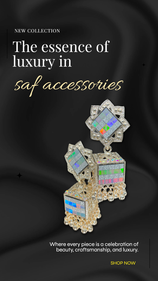 Elegant White Mirror Work Statement Earings