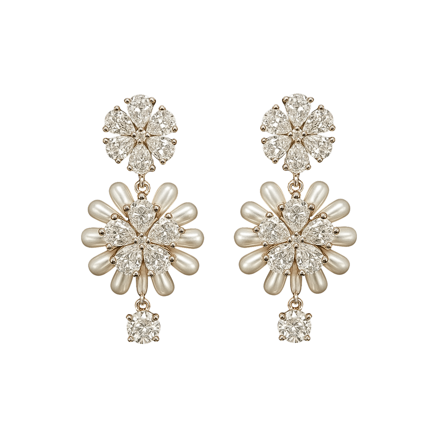 Radiant Floral Burst Drop Earrings