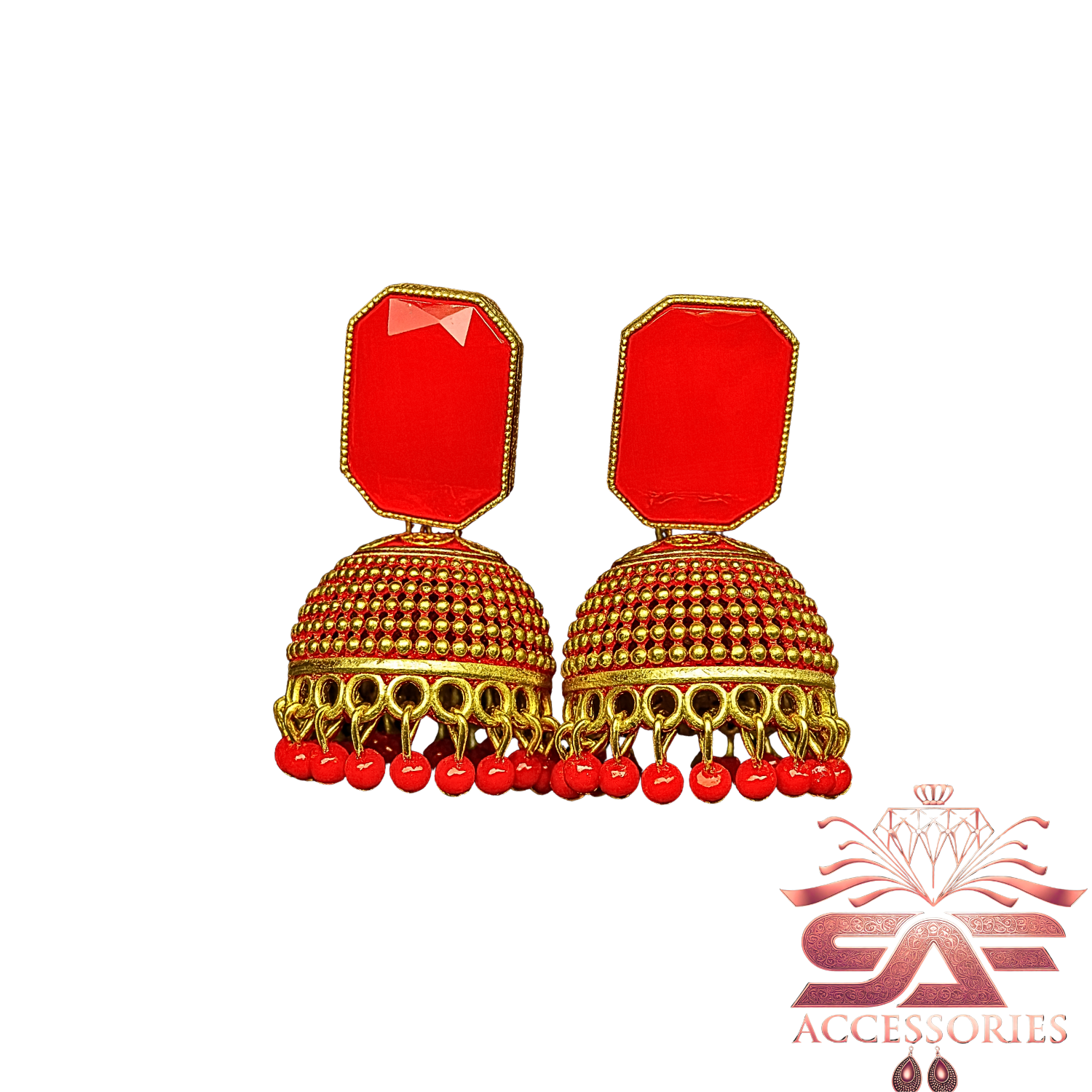Royal Red Heritage Jhumka Earings
