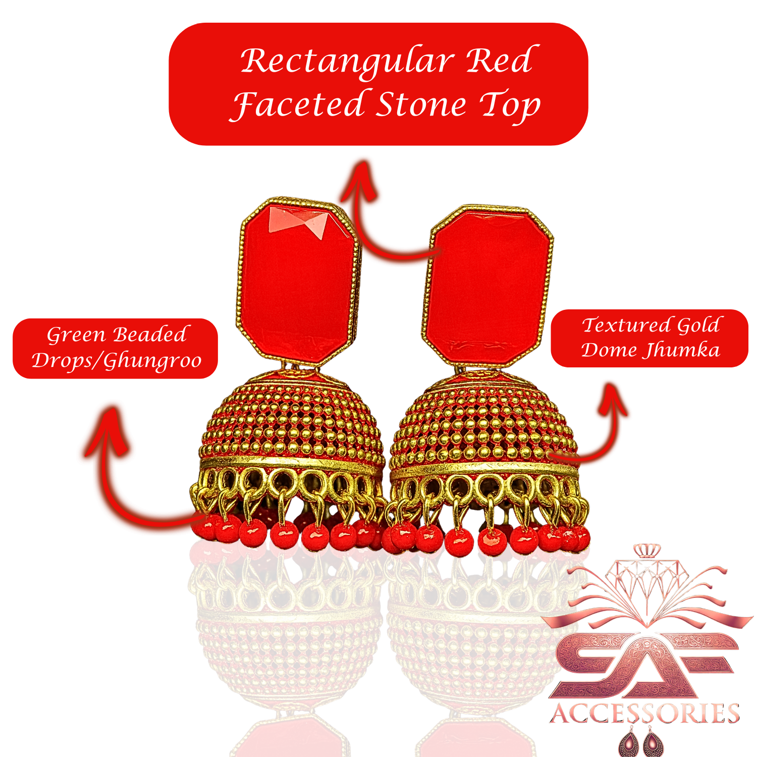 Royal Red Heritage Jhumka Earings