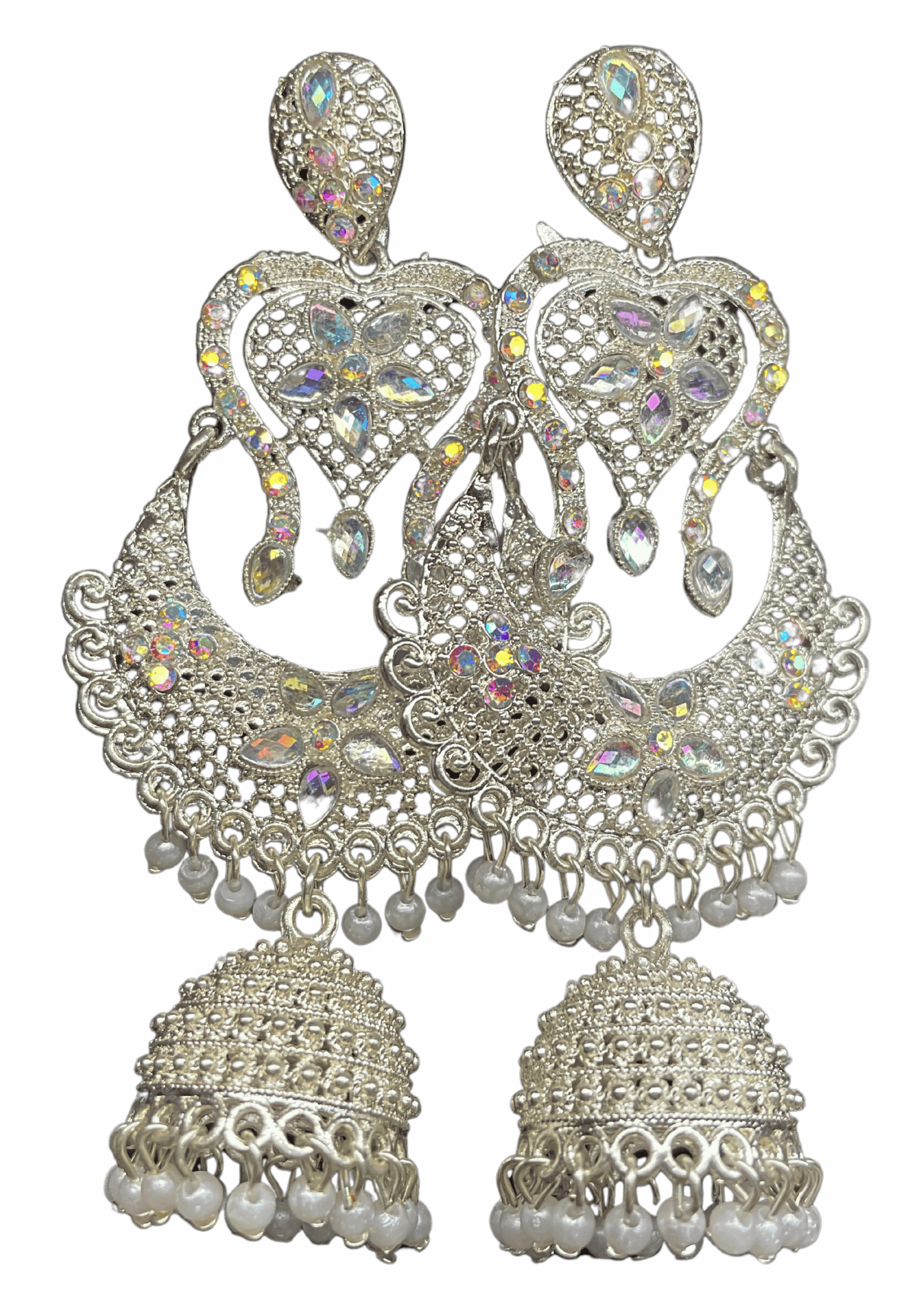 Elegant Silver-Plated Traditional Jhumka Earings