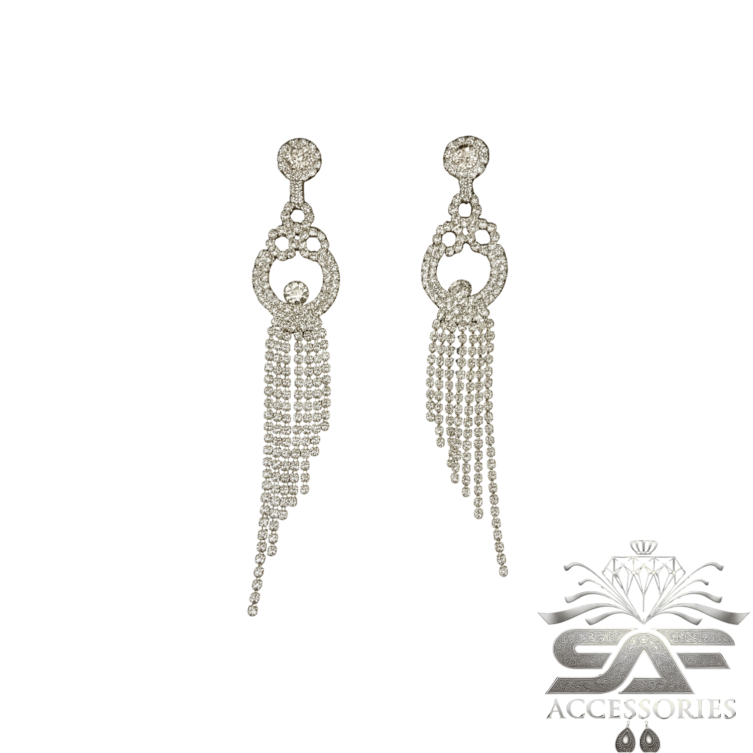 Sparkling Gala Crystal Tassel Earings