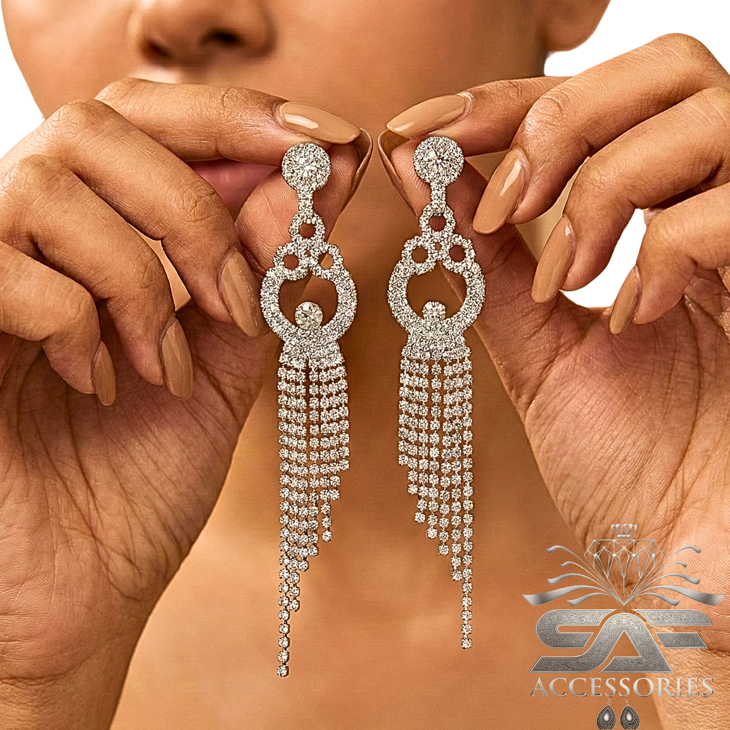 Sparkling Gala Crystal Tassel Earings